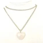 Rose Quartz, pendant, natural stone, heart shape - Image 4
