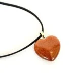 Yellow Goldstone, pendant, heart