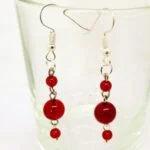 Hebe, handmade natural stone earrings, Carnelian
