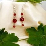 Hebe, handmade natural stone earrings, Carnelian - Image 4