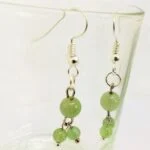 Inanna, handmade natural stone earrings, Jade - Image 4