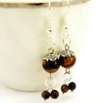 Demeter, handmade natural stone earrings, Tiger's Eye - Image 2