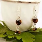 Demeter, handmade natural stone earrings, Tiger's Eye - Image 4