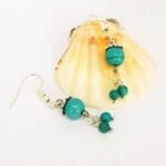 Nike, handmade natural stone earrings, Turquoise
