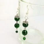 Juno Earrings, Handmade Earrings, Natural Stone, Malachite - Image 4