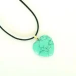 Turquoise, Synthetic Heart Pendant - Image 2