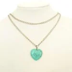Turquoise, Synthetic Heart Pendant - Image 4