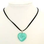Turquoise, Synthetic Heart Pendant - Image 5