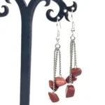 Isis, Sunstone earrings (sand aventurine), yellow, large chips.
