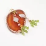 Spring Fairy, Earrings, Peridot, Cherry Quartz, Chips, Crystal - Image 9