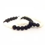 Forever Connected - Set of Two Volcanic Stone Bracelets