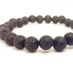 Black Volcanic Stone Bracelet, Natural Stones - Image 3