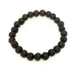 Black Volcanic Stone Bracelet, Natural Stones - Image 2