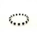 Insight, Handmade Bracelet, Onyx and Clear Quartz, 6 mm - Image 4