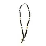 Ether, Men's Necklace, Hematite Cross, Natural Stone Beads - Image 6