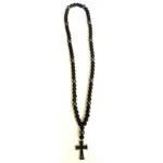 Victor, Men's Necklace, Hematite Cross, Matte Onyx and 12 mm Hematite Beads - Image 10