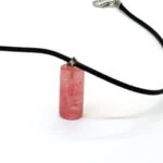 Cherry Quartz, Natural Stone Pendant, Cylinder Shape - Image 5