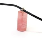 Cherry Quartz, Natural Stone Pendant, Cylinder Shape