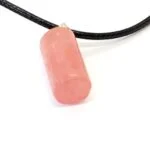 Cherry Quartz, Natural Stone Pendant, Cylinder Shape - Image 2