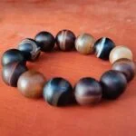 Striped Brown Agate, Handmade Bracelet, Large 14 mm Beads - Image 6