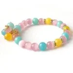 Amore, Handmade Bracelet, Cat’s Eye and Jadeite, 8 mm - Image 3