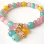 Amore, handmade bracelet, Cat's Eye and Jadeite