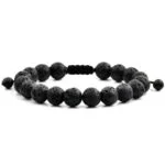 Black Volcanic Stone Bracelet, Natural Stones - Image 9