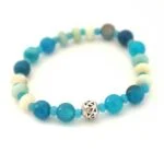 Blue Mystery, designer set - bracelet, earrings and necklace - Agate and Amazonite - Image 11