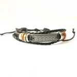 set of Two Unisex Multilayer Leather Bracelets - Image 2