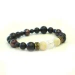 Full Moon, bracelet with natural Shungite, Garnet, Moonstone and Clear Quartz - Image 5