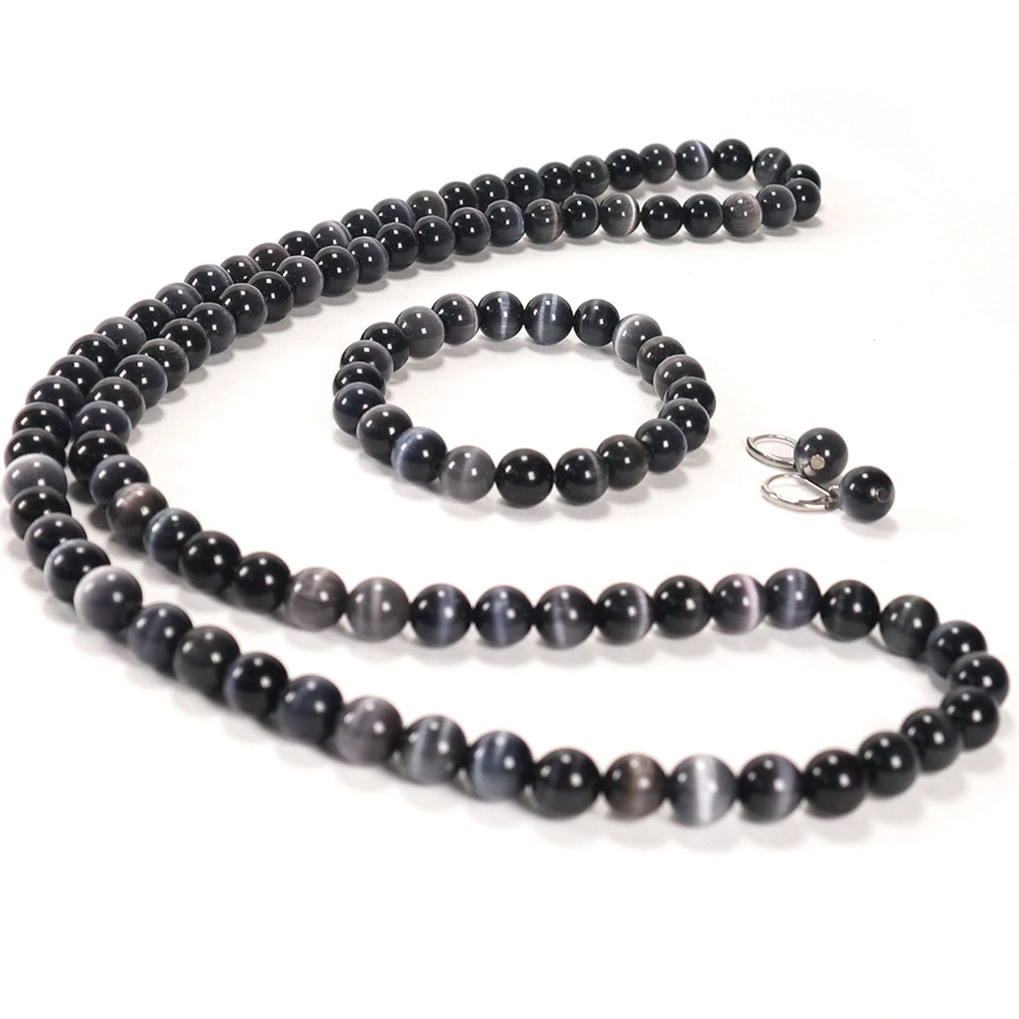 komplekt-koteshko-oko3 Mystery, Necklace, Bracelet and Earrings Set, Cat’s Eye - Image 1