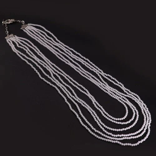Happy Beginning, elegant women’s necklace with White Agate - Image 7