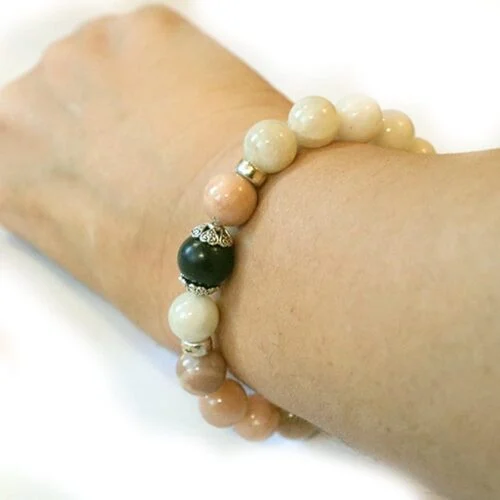 Sun and Moon, bracelet with Moonstone and Sunstone, Shungite and Citrine - Image 6