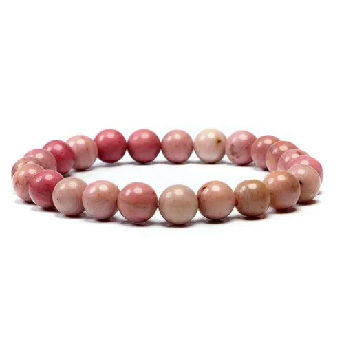 Pink Rhodonite, natural stone bracelet, various bead sizes - Image 3