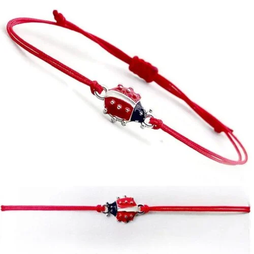 Ladybug, Handmade Red String Bracelet - Image 2
