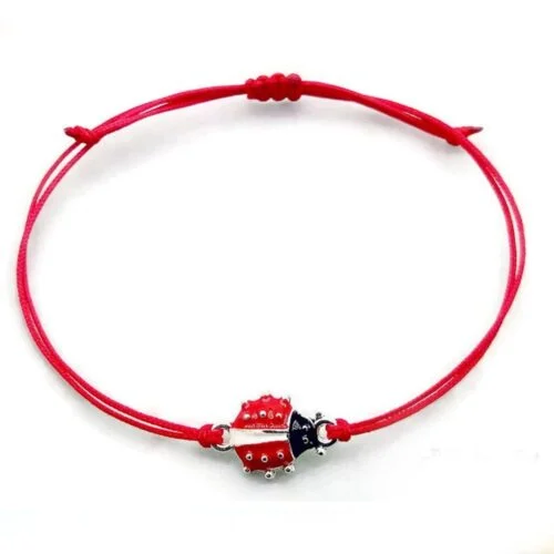 Ladybug, Handmade Red String Bracelet - Image 3