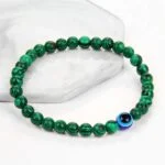 Blue Eye and Onyx Bracelet, 6 mm Beads - Image 8