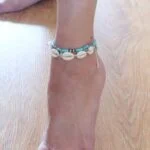 Set of anklets - shells and Turquoise discs - Image 7