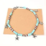 Set of anklets - shells and Turquoise discs - Image 4
