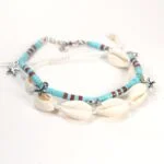 Set of anklets - shells and Turquoise discs - Image 6