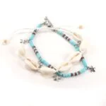 Set of anklets - shells and Turquoise discs - Image 5