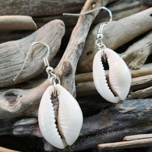 Shells, modern earrings with stainless steel hooks - Image 2