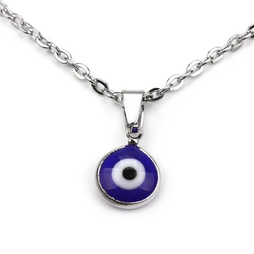 Blue Eye, beautiful pendant with chain, Steel - Image 4