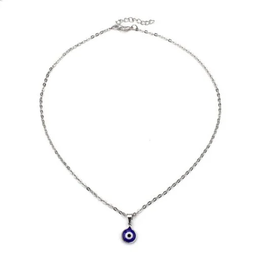 Blue Eye, beautiful pendant with chain, Steel - Image 3