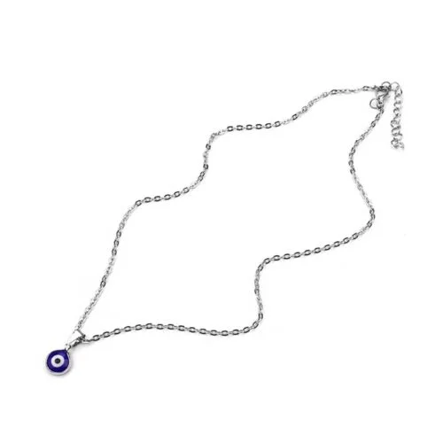 Blue Eye, beautiful pendant with chain, Steel - Image 2
